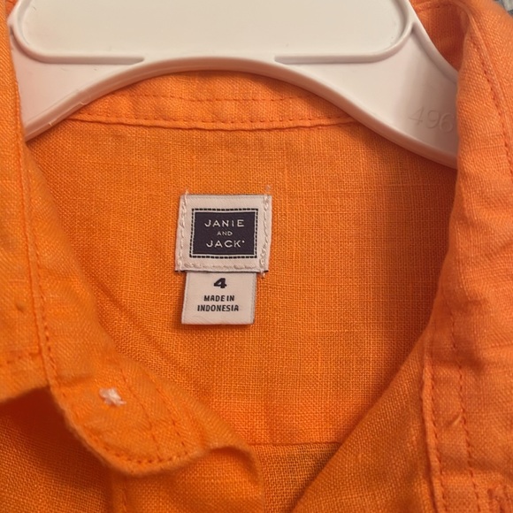 Janie and Jack size 4 NWOT orange long sleeve shirt perfect condition - Picture 2 of 8